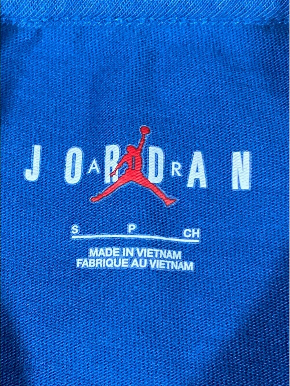 Jordan Air Jordan 1 AJ1 Sneaker Patch T Shirt Mens S Blue Jumpman Embroidered Te